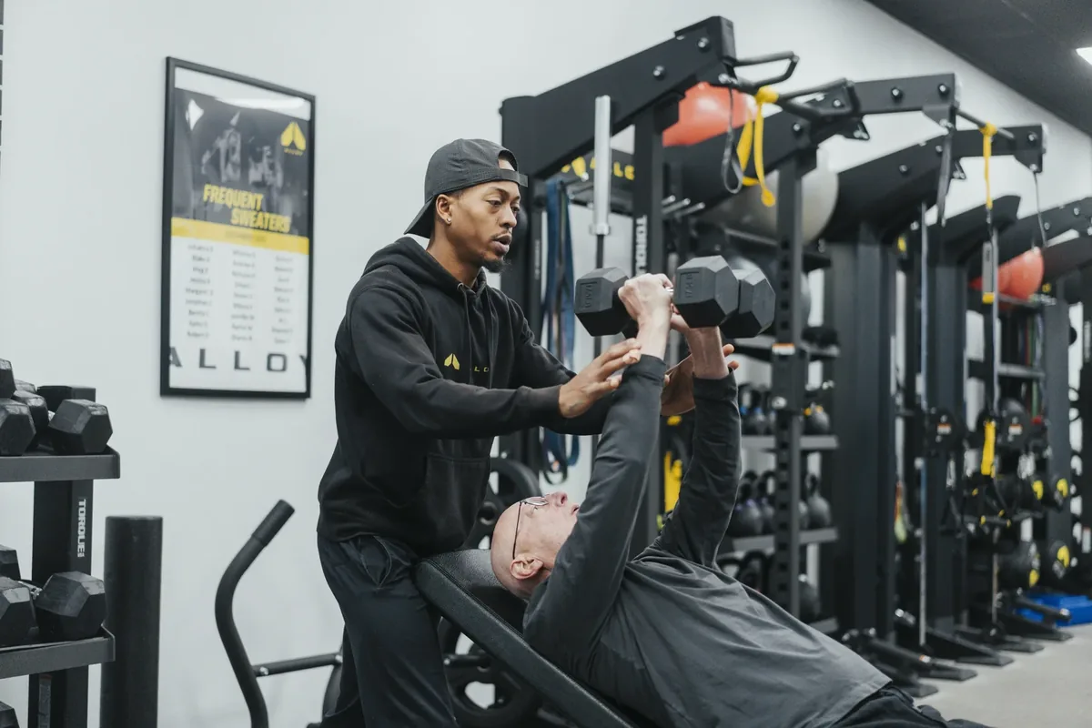 Coached small group personal training session at Alloy Personal Training Fairfax City in Fairfax City